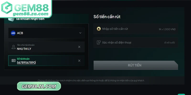 Rút tiền GEM88 là bước quan trọng để nhận thưởng