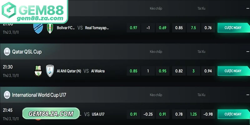 Nhà cái còn tích hợp thêm nhiều sảnh khác với các môn thể thao đặc thù